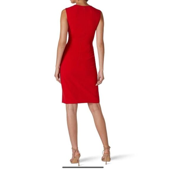 Jason Wu Designer Red Front Snap Sheath Dress Size 6 - Picture 6 of 12